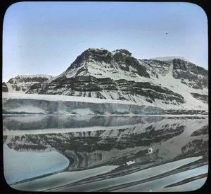 Image of Stratified Cliffs, Wake, Glacier, Reflection